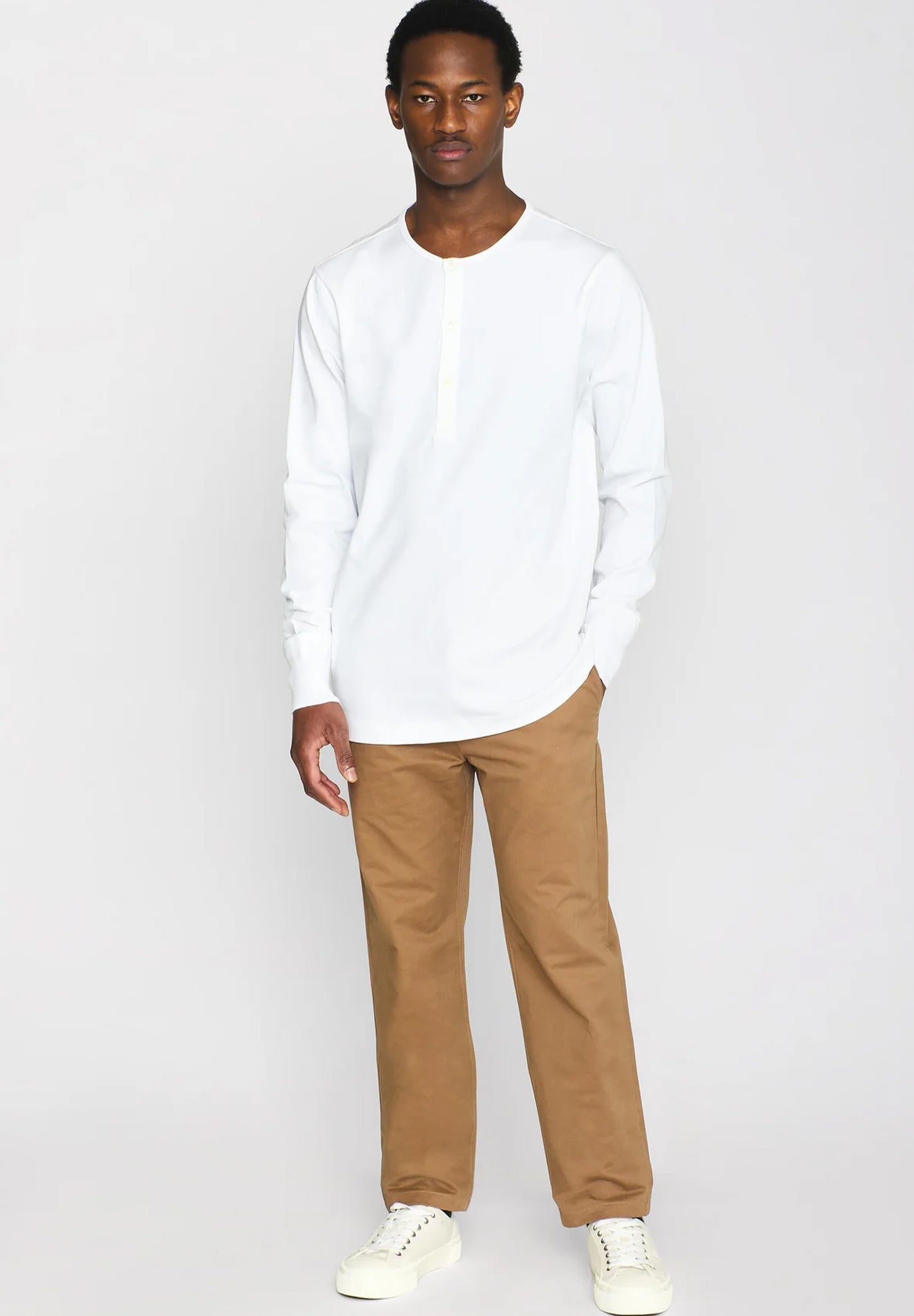 Knowledge Cotton - BO Long Sleeve Henley - BACKYARD