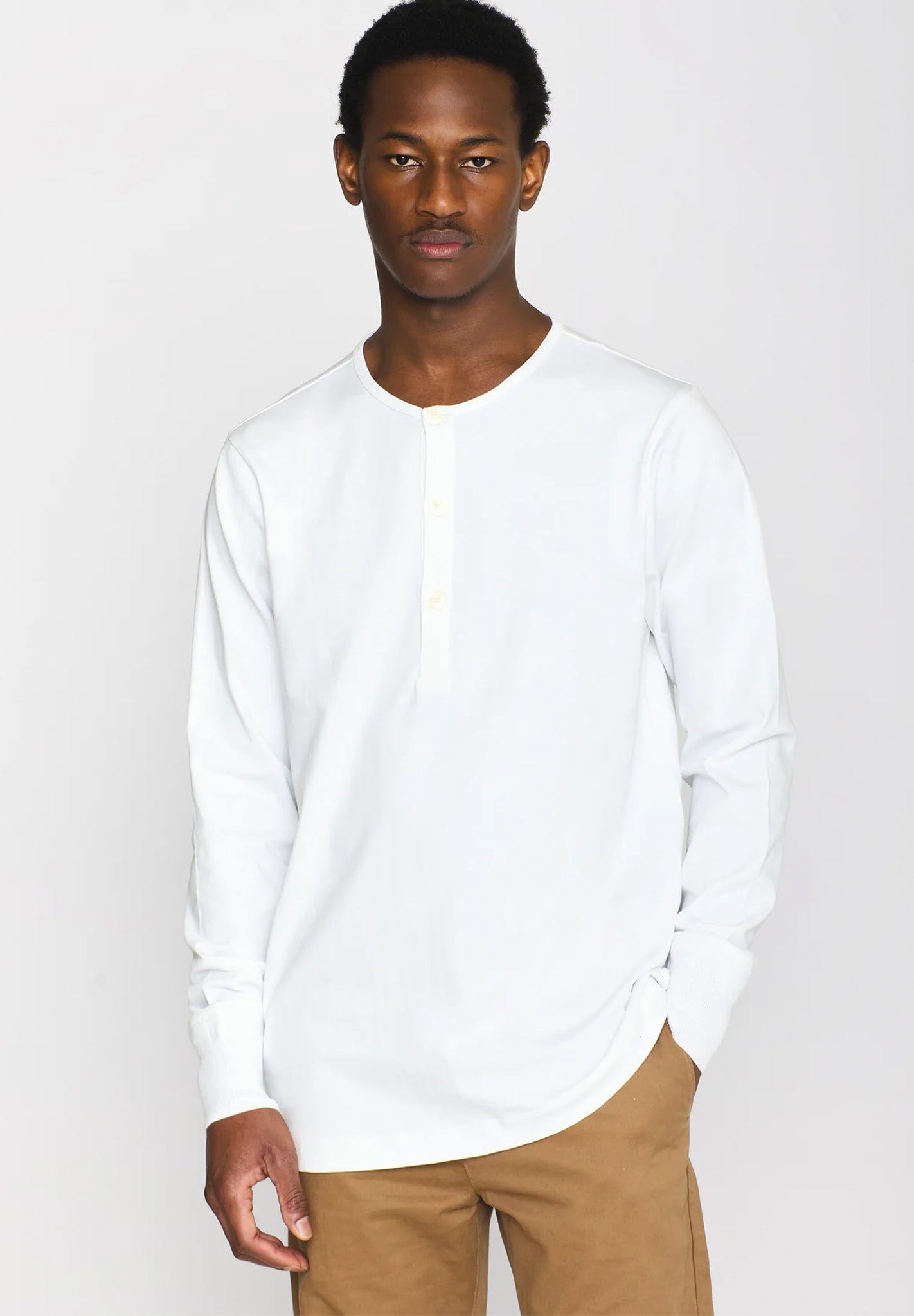 Knowledge Cotton - BO Long Sleeve Henley - BACKYARD