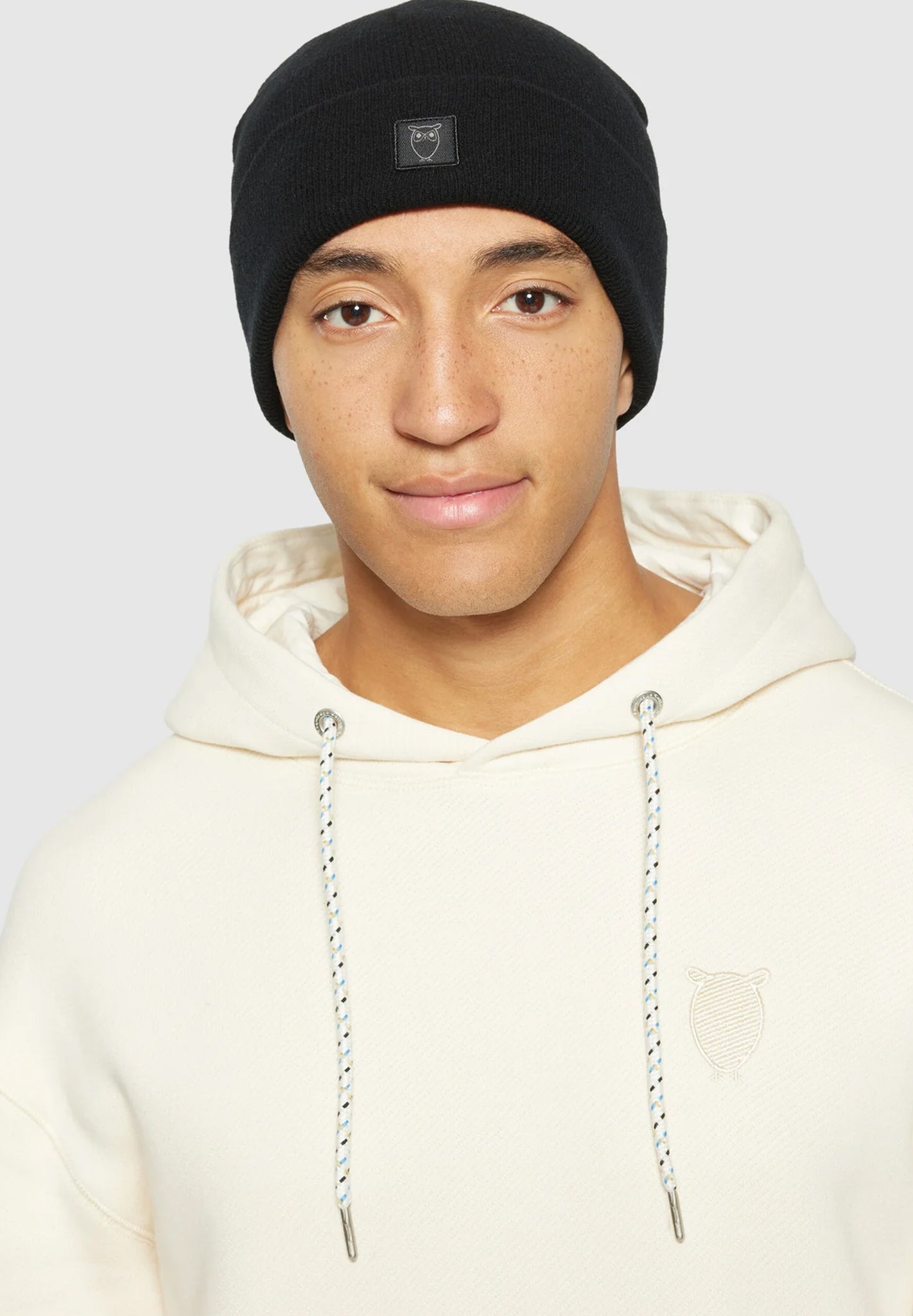 KNOWLEDGE COTTON - Double Layer Rib Wool Beanie - BACKYARD