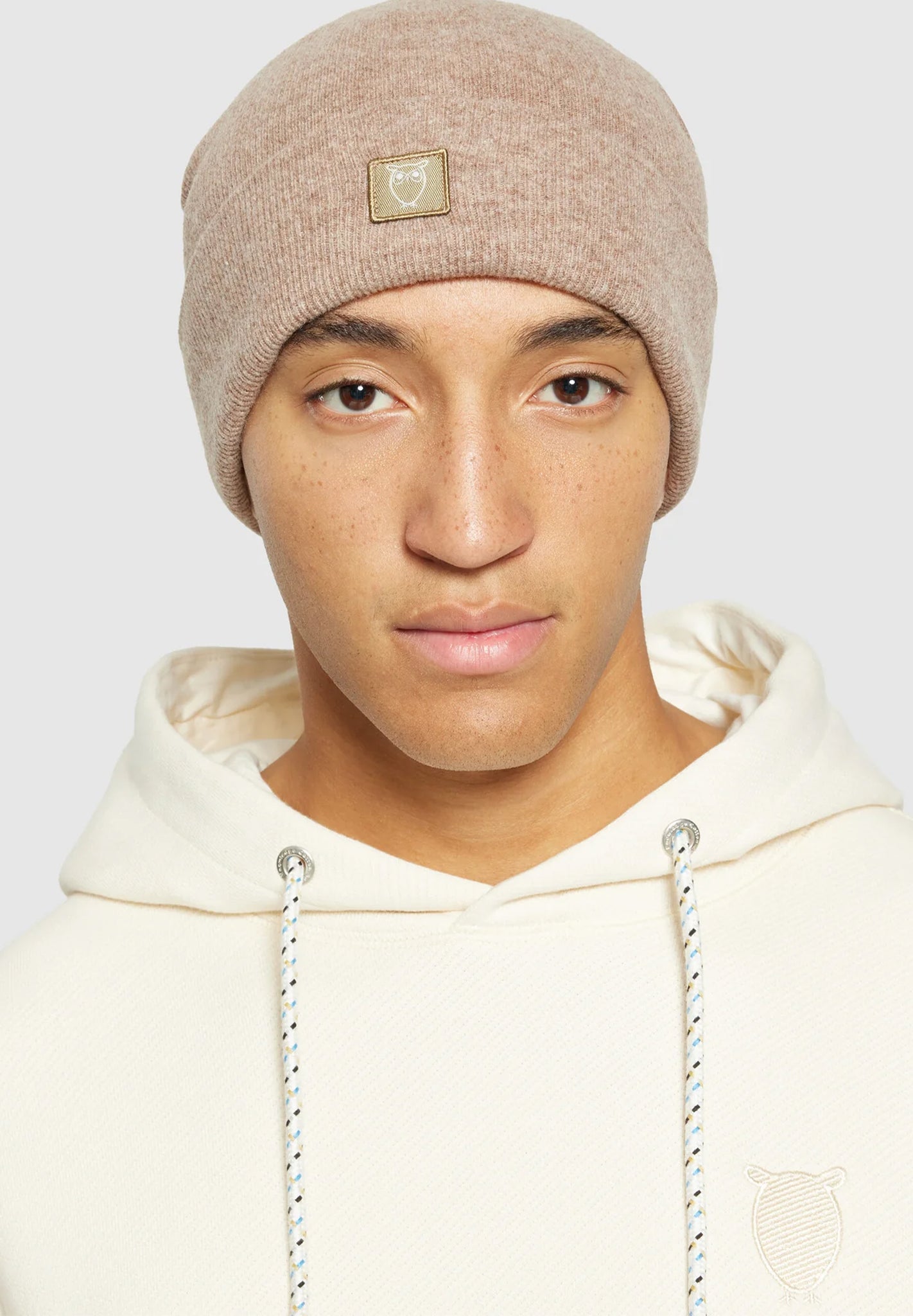 KNOWLEDGE COTTON - Double Layer Rib Wool Beanie - BACKYARD