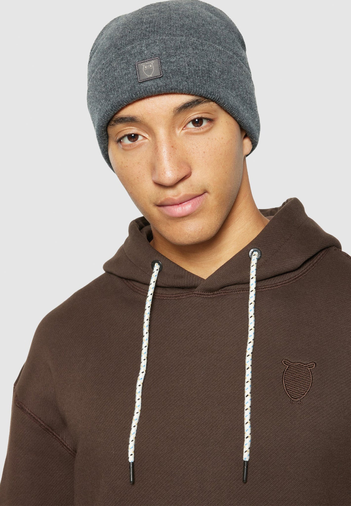 KNOWLEDGE COTTON - Double Layer Rib Wool Beanie - BACKYARD