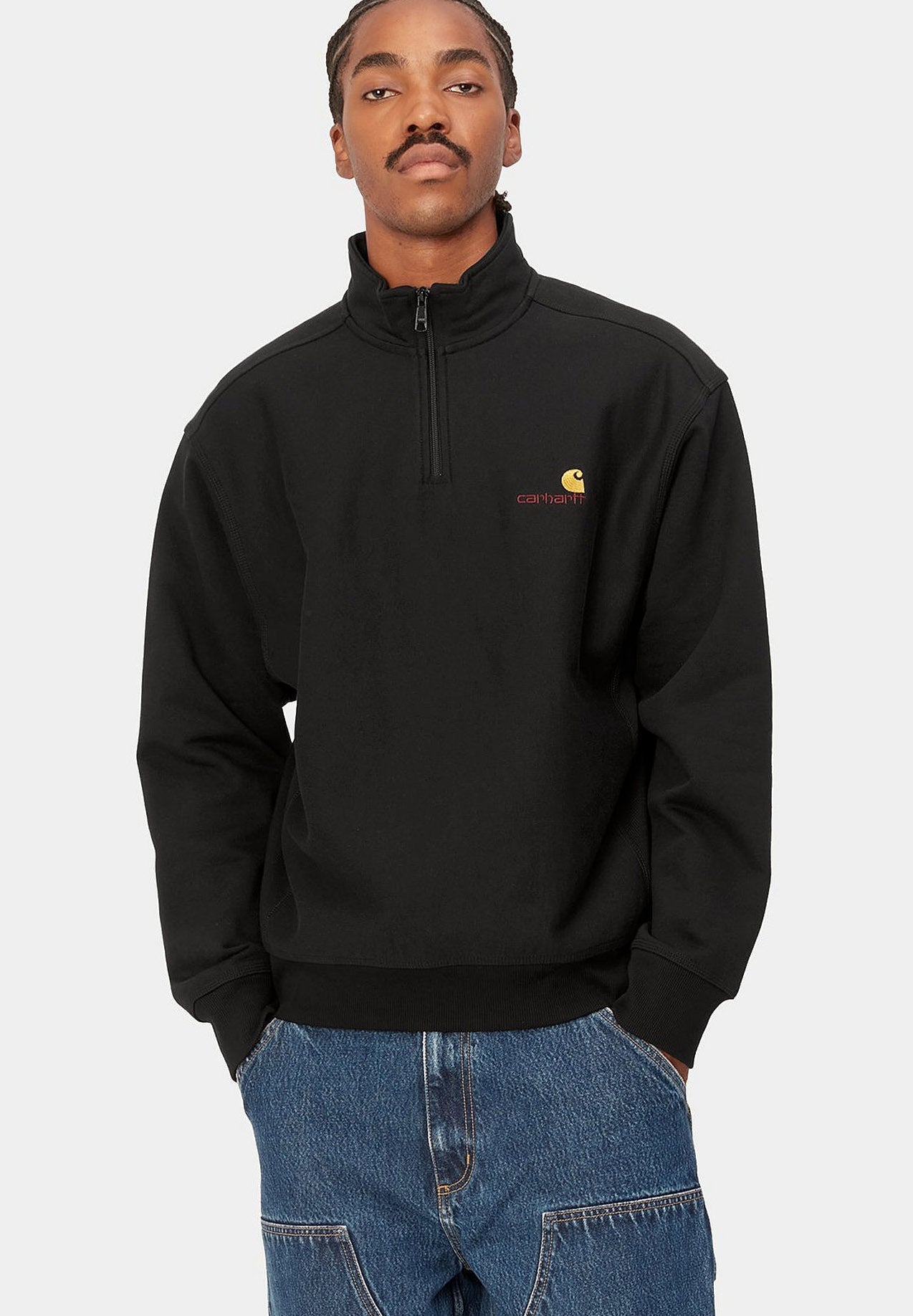 CARHARTT WIP-Half Zip American Script Sweat - BACKYARD