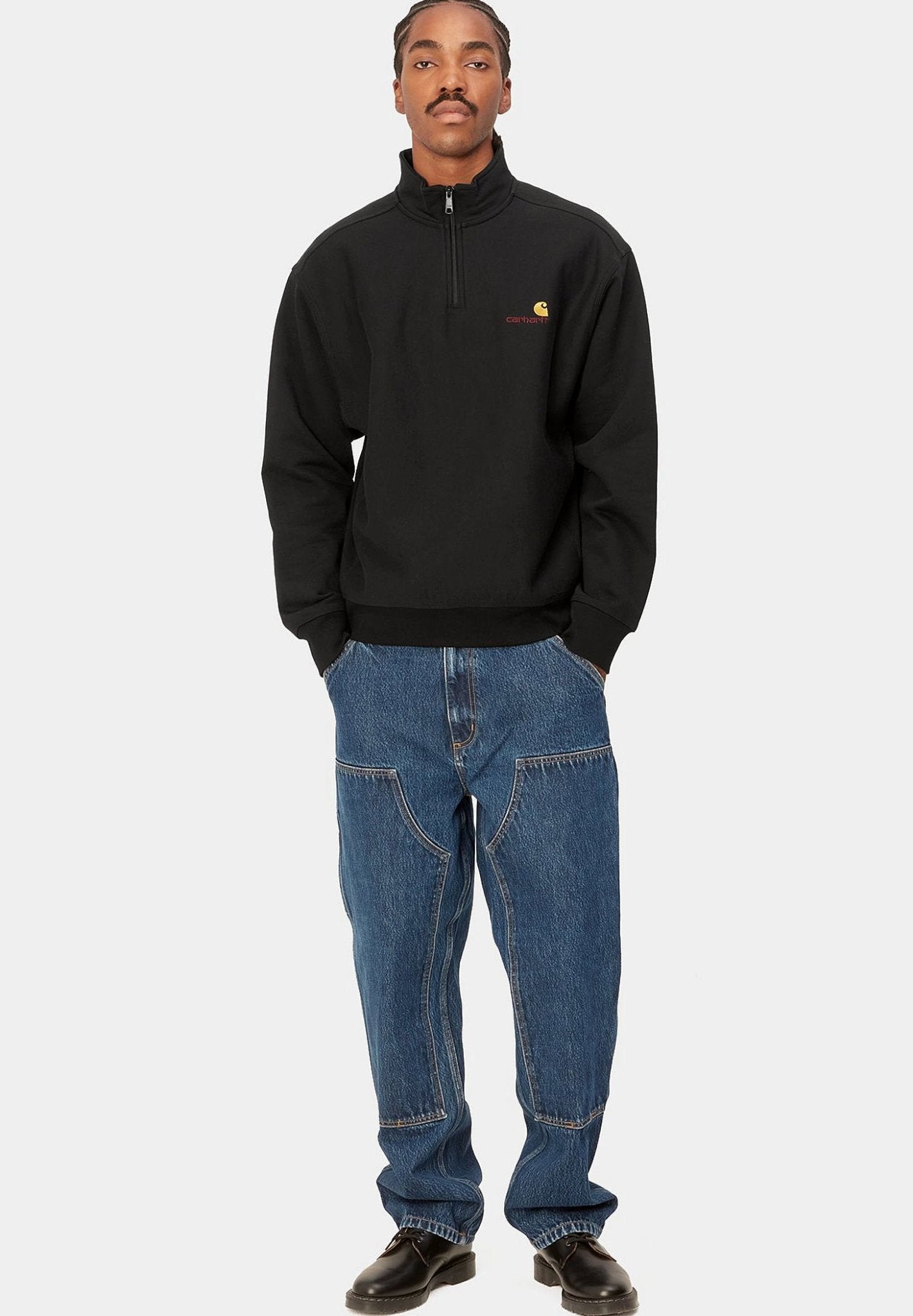 CARHARTT WIP-Half Zip American Script Sweat - BACKYARD