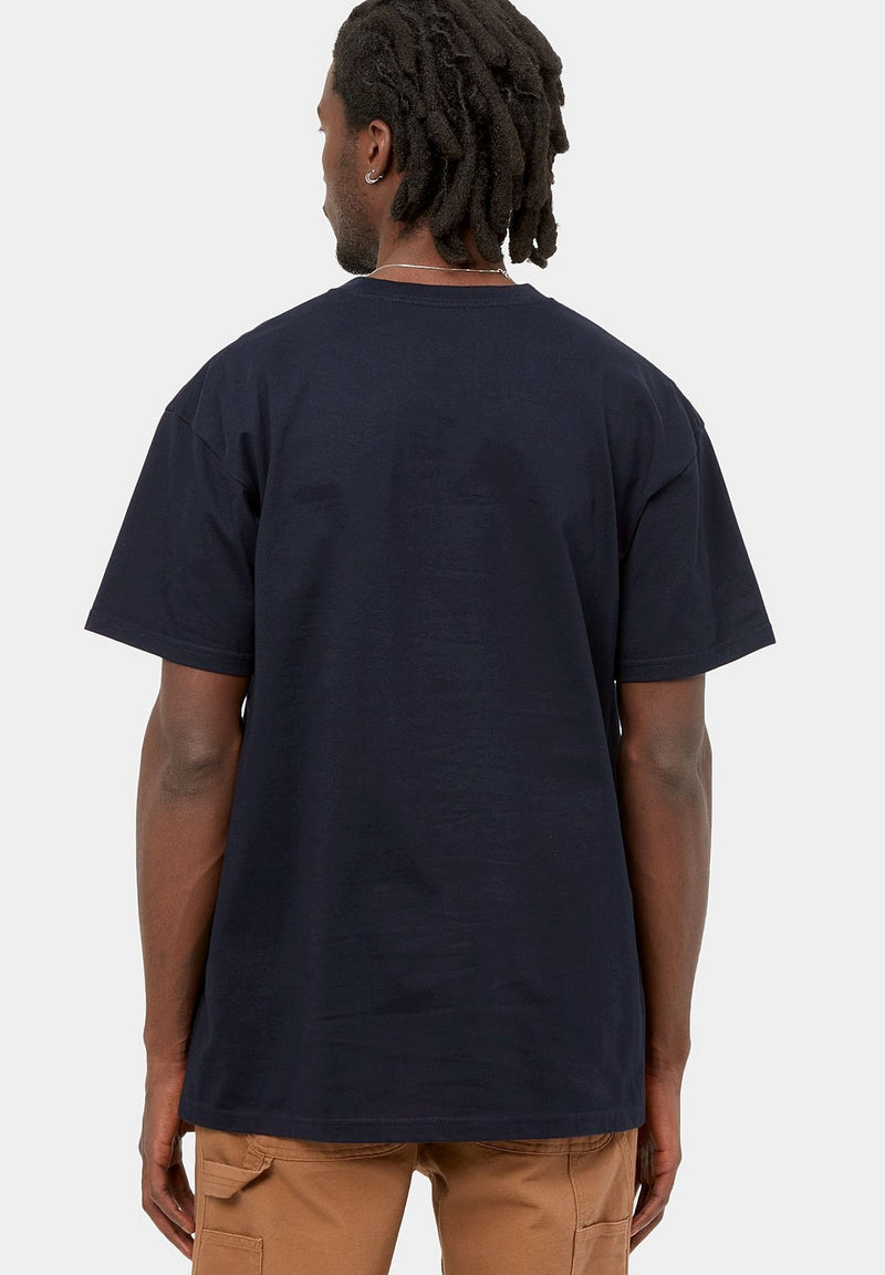 Carhartt WIP S/S Chase Gold Dark BACKYARD – Navy T-Shirt