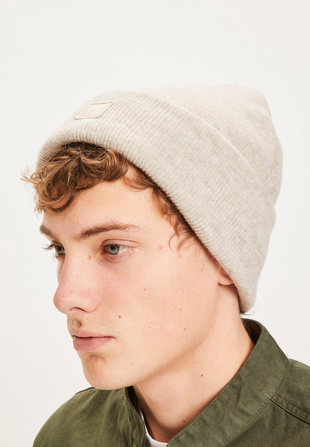 KNOWLEDGE COTTON-Leaf Organic Wool Beanie - BACKYARD